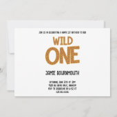 Invitation 1er anniversaire Wild One Jungle Safari Animaux (Dos)