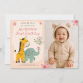 Invitation 1er anniversaire Wild One Party avec Baby Photo (Devant)