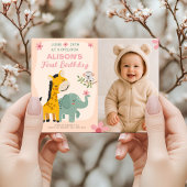 Invitation 1er anniversaire Wild One Party avec Baby Photo