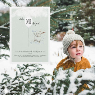 Invitation 1er anniversaire Winter Wonderland Fête d'annivers