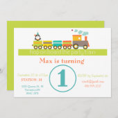 Invitation 1er appel de train pour garçons (Devant / Derrière)