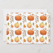 Invitation 1er Citrouille Anniversaire Fête de récolte Filles (Dos)