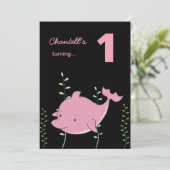 Invitation 1er dauphin de bébé sous la mer Anniversaire Invit (Debout devant)