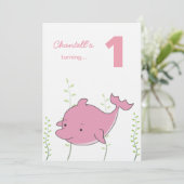 Invitation 1er dauphin de bébé sous la mer Anniversaire Invit (Debout devant)