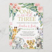 Invitation 1er et 3e anniversaire | Un sauvage et  (Devant / Derrière)