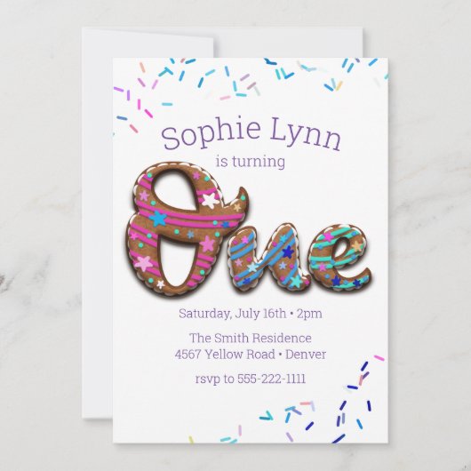 Invitation 1er gâteau de biscuits anniversaire (Devant)