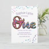 Invitation 1er gâteau de biscuits anniversaire (Debout devant)