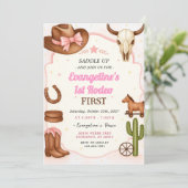 Invitation 1er Rodeo Girl anniversaire de la fille (Debout devant)