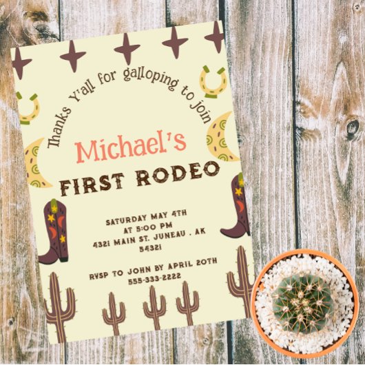 Invitation 1er Rodeo Western Party Pays Anniversaire