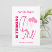 Invitation 1er Rosé Tourner un Anniversaire (Debout devant)