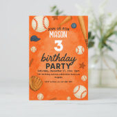 Invitation 1er Sport Boy Baseball Anniversaire Rookie de l'an (Debout devant)