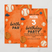 Invitation 1er Sport Boy Baseball Anniversaire Rookie de l'an (Devant / Derrière)