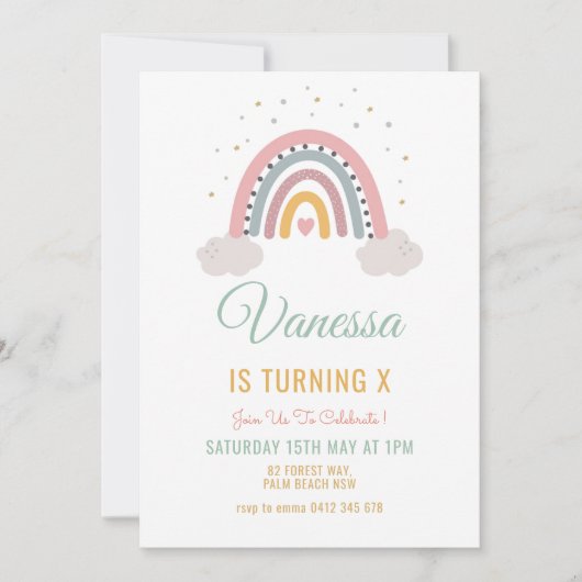 Invitation 1ère 2e 3e 4e 6e 7e 8e fête d'anniversaire (Devant)