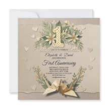 1ère Anniversaire de Mariage en Papier Découpe de 
