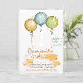 Invitation 1ère anniversaire fille invitation, fête d'anniver (Debout devant)