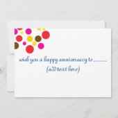 Invitation 1ère cérémonie d'anniversaire du mariage (Dos)