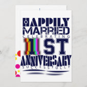 Invitation 1ère cérémonie d'anniversaire du mariage (Devant / Derrière)