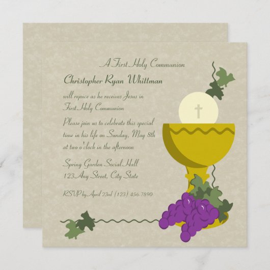 Invitation 1ère communion (Devant / Derrière)