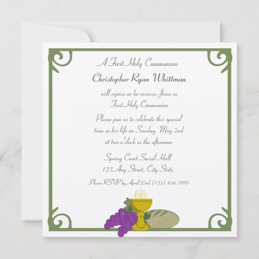 Invitation 1ère communion (Devant)