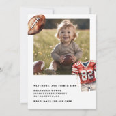 Invitation 1ère Coupe de football d'un an Anniversaire (Dos)