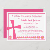 Invitation 1ère Croix et Fleurs de Communion (Devant / Derrière)