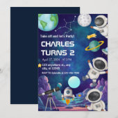 Invitation 1ère excursion autour du soleil Birthday Boy (Devant / Derrière)