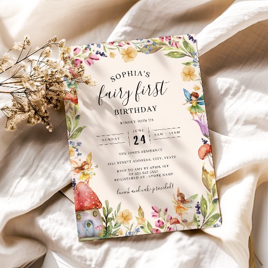 Invitation 1ère Fée Anniversaire