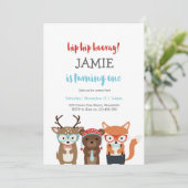 Invitation 1ère fête d'anniversaire | Animaux Fun Woodland (Debout devant)