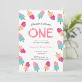Invitation 1ère fête d'anniversaire | Appel à la crème glacée (Debout devant)