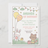 Invitation 1ère fête d'anniversaire de Bunny et Kitty (Devant)