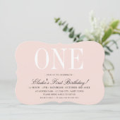 Invitation 1ère FÊTE D'ANNIVERSAIRE élégante petite fille ros (Debout devant)