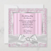 Invitation 1ère fête d'anniversaire filles Diamants roses Tia (Dos)