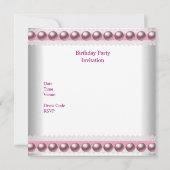 Invitation 1ère fête d'anniversaire Jolie Bow rose (Dos)