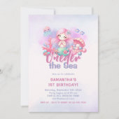 Invitation 1ère fête d'anniversaire | ONEder the Sea Mermaid (Devant)