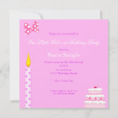 Invitation 1ère fête d'anniversaire Pink ethnie afro-américai (Dos)