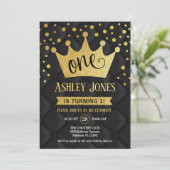 Invitation 1ère fête d'anniversaire - Royal Black Gold (Debout devant)