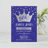 Invitation 1ère fête d'anniversaire - Royal Blue Silver (Debout devant)