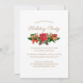 Invitation 1ère Fête de Noël Mariée Rouge Poinsettia (Devant)