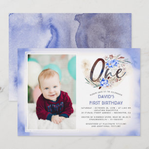 Invitation 1ère fête de photos d'anniversaire
