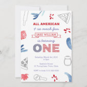 Invitation 1ère fête de pizza d'anniversaire pour garçon ou f (Devant)