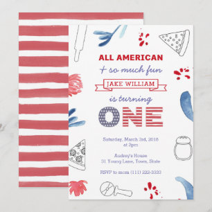 Invitation 1ère fête de pizza d'anniversaire pour garçon ou f