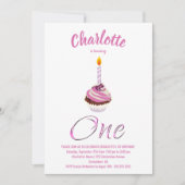 Invitation 1ère fête du Cupcake rose (Devant)