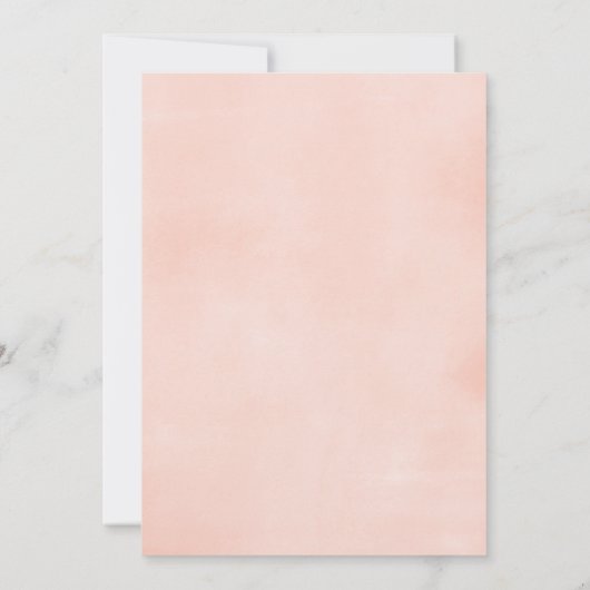 Invitation 1ère fille d'anniversaire, blush rose or floral él (Dos)