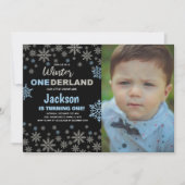 Invitation 1ère neige bleue hiver Anniversaire de Terre-Neuve (Devant)