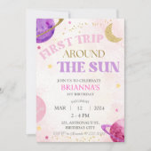 Invitation 1ère première excursion autour du soleil fille ros (Devant)