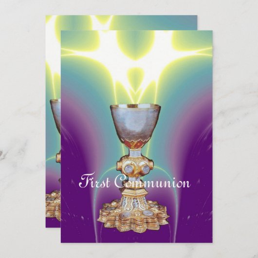 Invitation 1ère sainte communion/ baptême (Devant / Derrière)