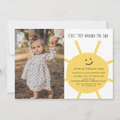 Invitation 1ère Visite Autour Du Soleil Photo Anniversaire (Devant)