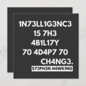 INVITATION 1N73LL1G3NC3 15 7H3 4B1L17Y 70 4D4P7 70 CH4NG3. (Devant / Derrière)