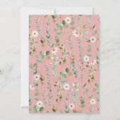 Invitation 1re Anniversaire Bunny Aquarelle Eucalyptus rose (Dos)