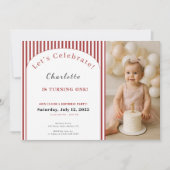 Invitation 1re édition du livre blanc ・ Photo Template Red St (Devant)